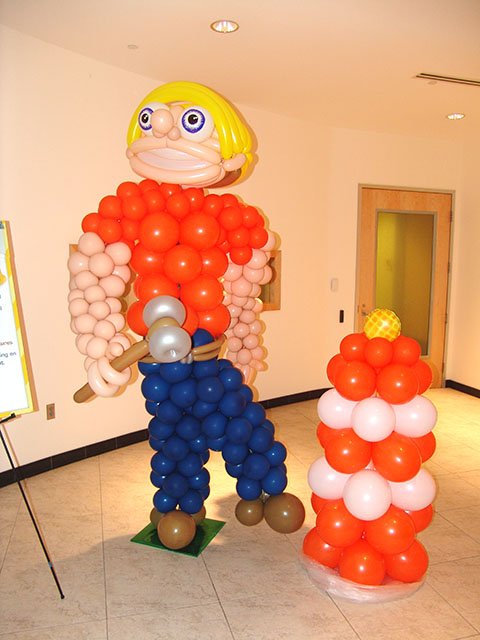 Balloon Construction Worker Sculpture Balloon Construction Worker Sculpture