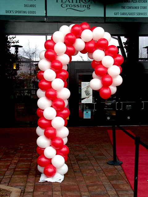 Christmas candy cane balloon sculpture